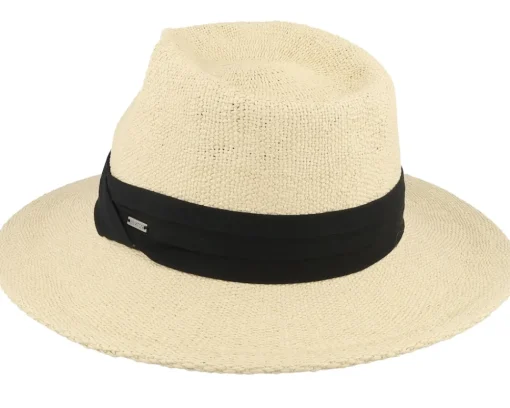 Straw Hat-Brixton Sol Straw Fedora Natural/Black Straw Hat -