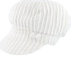 Velvet Caps-MJM Hats Sophie W Cotton Velvet White Flat Cap -