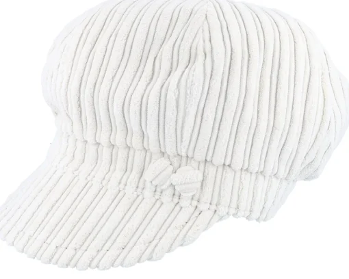 Velvet Caps-MJM Hats Sophie W Cotton Velvet White Flat Cap -