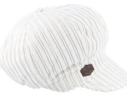 Velvet Caps-MJM Hats Sophie W Cotton Velvet White Flat Cap -