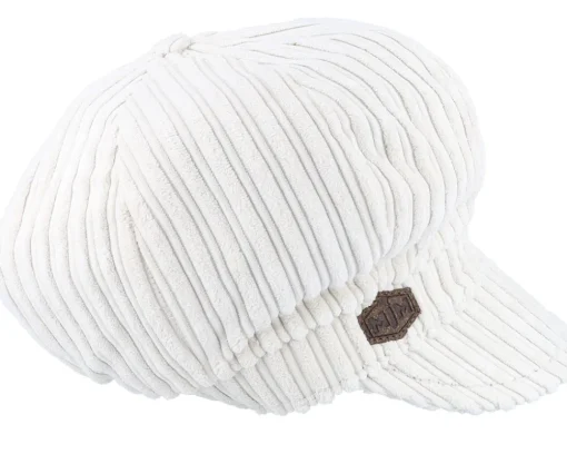 Velvet Caps-MJM Hats Sophie W Cotton Velvet White Flat Cap -