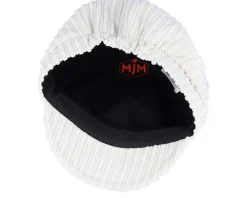Velvet Caps-MJM Hats Sophie W Cotton Velvet White Flat Cap -
