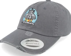 Dad Cap-Abducted Space Rocket Launch Grey Destroyed Dad Cap -