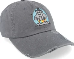 Dad Cap-Abducted Space Rocket Launch Grey Destroyed Dad Cap -