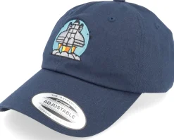 Sale Abducted Space Rocket Launch Navy Dad Cap - Blue