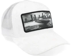 Velvet Caps-Calza Pennello Speed Boat Racing Velvet A-Frame Trucker - White