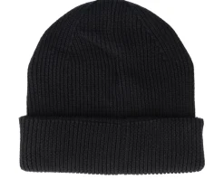 Cuff Beanies-Upfront Spinback Organic Rib Beanie Color Black-os -