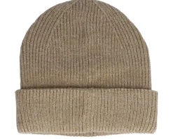 Cuff Beanies-Upfront Spinback Rib Beanie Light Khaki/Orange Cuff -
