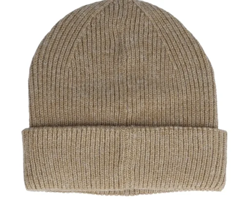 Cuff Beanies-Upfront Spinback Rib Beanie Light Khaki/Orange Cuff -