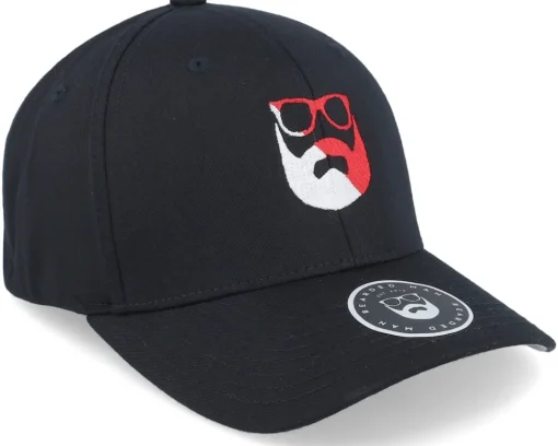 Hot Bearded Man Split Logo R/W Black Flexfit -