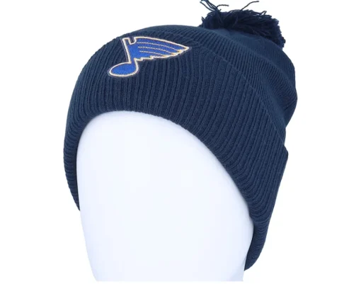 Outlet Adidas St. Louis s NHL Cuffed Beanie Navy Pom - Blue