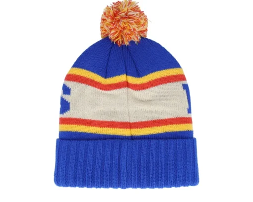 Pom Beanies-American Needle St. Louis s Pillow Line Royal/Ivory/Yellow Pom - Blue