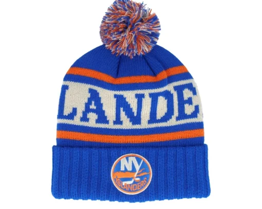 Pom Beanies-American Needle St. Louis s Pillow Line Royal/Ivory/Yellow Pom - Blue