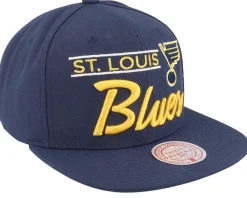 Best Mitchell & Ness St. Louis s Retro Lock Up Snapback - Blue