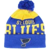 Kids-Outerstuff St. Louis s Stretchark Knit Royal/Yellow Pom - Blue