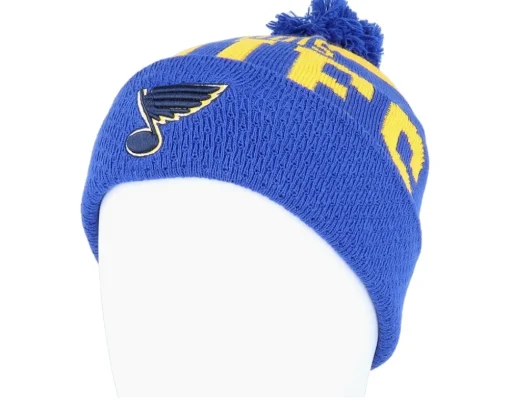 Kids-Outerstuff St. Louis s Stretchark Knit Royal/Yellow Pom - Blue
