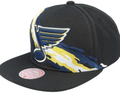 Snapback-Mitchell & Ness St. Louis Blues Vintage Paintbrush Snapback - Black