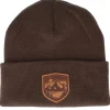 Cuff Beanies-Wild Spirit Starry Mountain Patch Brown/Chocolate Beanie -