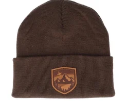 Cuff Beanies-Wild Spirit Starry Mountain Patch Brown/Chocolate Beanie -