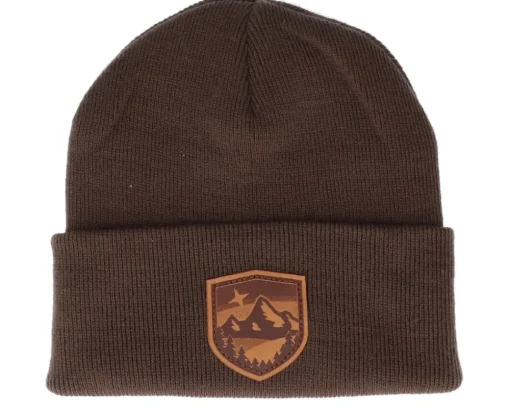 Cuff Beanies-Wild Spirit Starry Mountain Patch Brown/Chocolate Beanie -