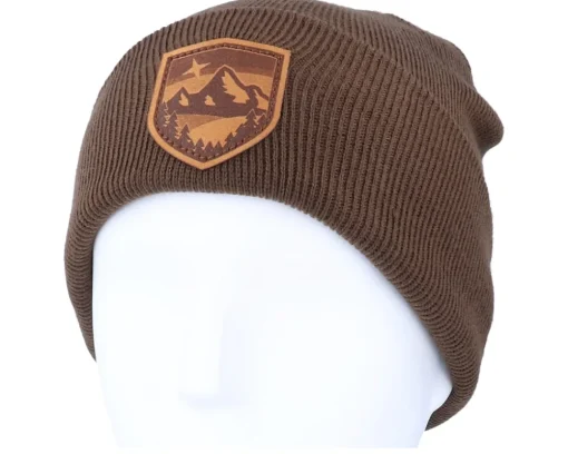 Cuff Beanies-Wild Spirit Starry Mountain Patch Brown/Chocolate Beanie -