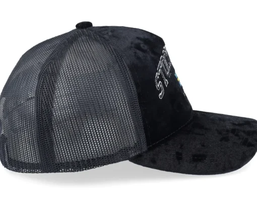 Velvet Caps-Iconic Stockholm Sweden Velvet Black Trucker -