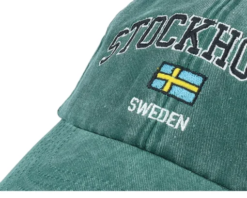 Dad Cap-Iconic Stockholm Sweden Washed Dad Cap - Green