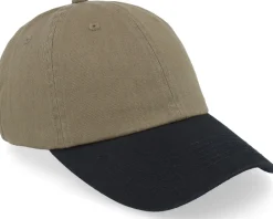 Online Equip Stone Washed Olive/Black Dad Cap - Green