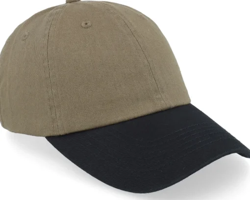 Online Equip Stone Washed Olive/Black Dad Cap - Green