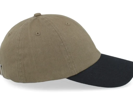 Online Equip Stone Washed Olive/Black Dad Cap - Green