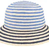 Clearance Seeberger Straw edged clock Linen/Ink Blue Straw Hat - Beige