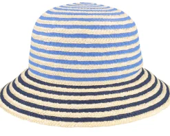 Clearance Seeberger Straw edged clock Linen/Ink Blue Straw Hat - Beige