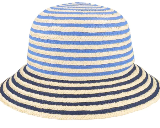 Clearance Seeberger Straw edged clock Linen/Ink Blue Straw Hat - Beige