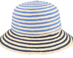 Clearance Seeberger Straw edged clock Linen/Ink Blue Straw Hat - Beige
