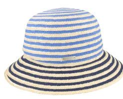 Clearance Seeberger Straw edged clock Linen/Ink Blue Straw Hat - Beige