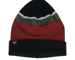 Cuff Beanies-Reell Striped Beanie Dark Grey Cuff -