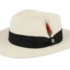 New Jaxon & James Summer C-crown Fedora Straw Hat - White