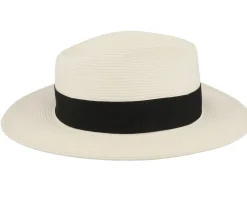 New Jaxon & James Summer C-crown Fedora Straw Hat - White