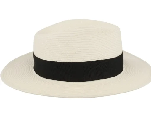New Jaxon & James Summer C-crown Fedora Straw Hat - White
