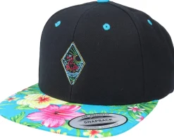 Snapback-Iconic Summer Neon Flamingo Black/Aqua Snapback -