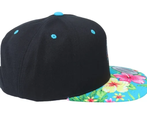 Snapback-Iconic Summer Neon Flamingo Black/Aqua Snapback -