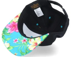 Snapback-Iconic Summer Neon Flamingo Black/Aqua Snapback -