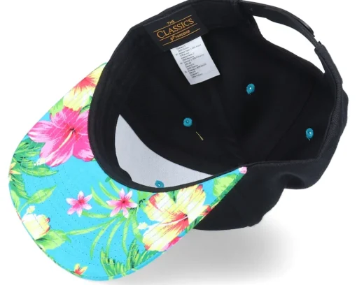 Snapback-Iconic Summer Neon Flamingo Black/Aqua Snapback -