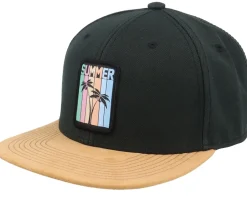 Snapback-Iconic Summer Palms Patch Black/Suede Snapback -
