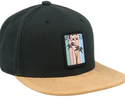 Snapback-Iconic Summer Palms Patch Black/Suede Snapback -
