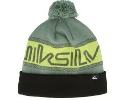 Pom Beanies-Quiksilver Summit Beanie Sea Spray Pom - Green