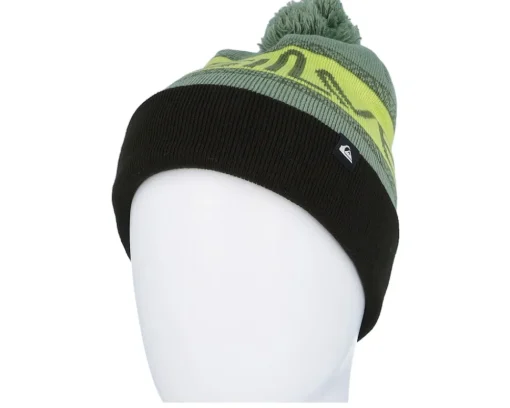 Pom Beanies-Quiksilver Summit Beanie Sea Spray Pom - Green