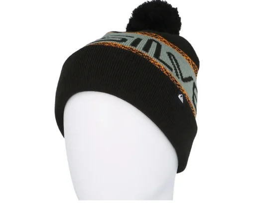 Pom Beanies-Quiksilver Summit Beanie True Pom - Black