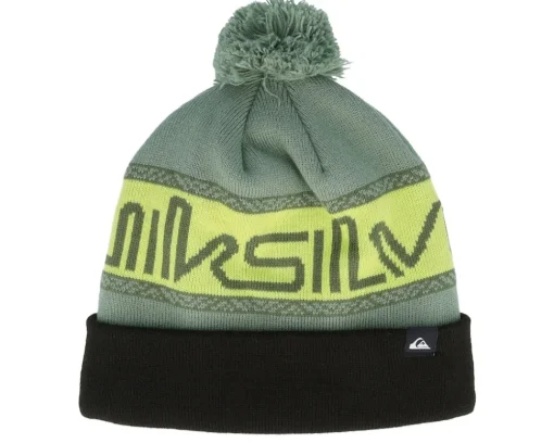 Pom Beanies-Quiksilver Summit Beanie True Pom - Black