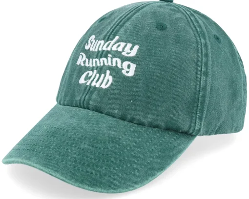 Online Iconic Sunday Running Club Washed Dad Cap - Green